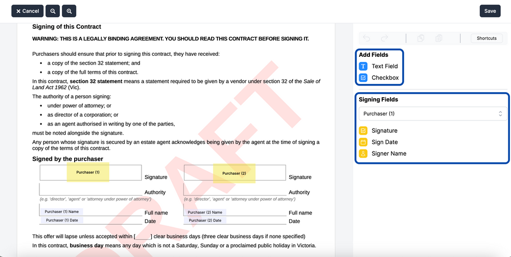 add interactive fields to PDFs